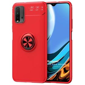 Microsonic Xiaomi Redmi 9T Kickstand Ring Holder Kırmızı Kılıf