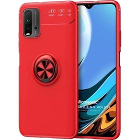 Microsonic Xiaomi Redmi 9T Kickstand Ring Holder Kırmızı Kılıf