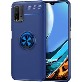 Microsonic Xiaomi Redmi 9T Kickstand Ring Holder Lacivert Kılıf