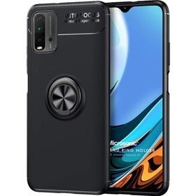 Microsonic Xiaomi Redmi 9T Kickstand Ring Holder Siyah Kılıf