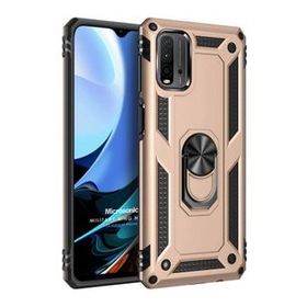 Microsonic Xiaomi Redmi 9T Military Ring Holder Gold Kılıf