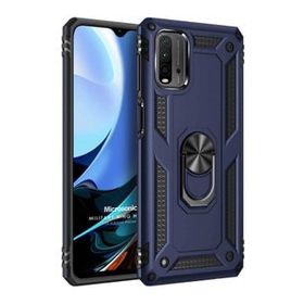 Microsonic Xiaomi Redmi 9T Military Ring Holder Lacivert Kılıf