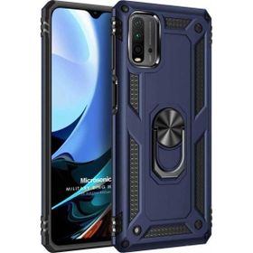 Microsonic Xiaomi Redmi 9T Military Ring Holder Lacivert Kılıf