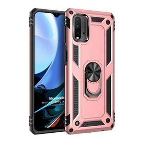 Microsonic Xiaomi Redmi 9T Military Ring Holder Rose Gold Kılıf