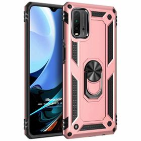 Microsonic Xiaomi Redmi 9T Military Ring Holder Rose Gold Kılıf