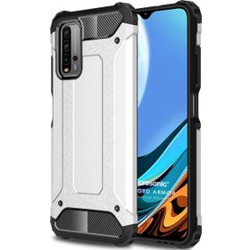 Microsonic Xiaomi Redmi 9T Rugged Armor Gümüş Kılıf