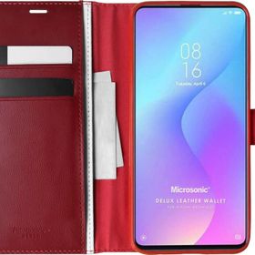 Microsonic Xiaomi Redmi K20 Delux Leather Wallet Kırmızı Kılıf