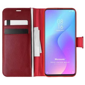 Microsonic Xiaomi Redmi K20 Delux Leather Wallet Kırmızı Kılıf