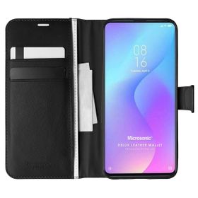 Microsonic Xiaomi Redmi K20 Delux Leather Wallet Siyah Kılıf