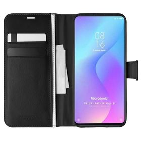 Microsonic Xiaomi Redmi K20 Delux Leather Wallet Siyah Kılıf