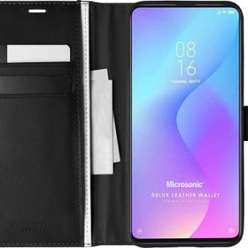 Microsonic Xiaomi Redmi K20 Delux Leather Wallet Siyah Kılıf