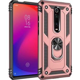Microsonic Xiaomi Redmi K20 Uyumlu Military Ring Holder Rose Gold Kılıf