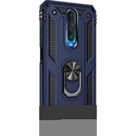 Microsonic Xiaomi Redmi K30 Military Ring Holder Lacivert Cep Telefonu Kılıfı