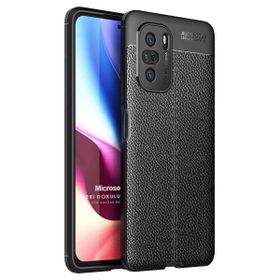 Microsonic Xiaomi Redmi K40 Deri Dokulu Silikon Siyah Kılıf