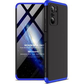 Microsonic Xiaomi Redmi K40 Double Dip 360 Protective Siyah Mavi Kılıf