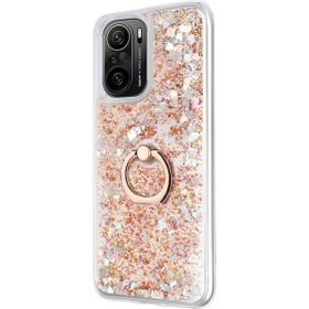 Microsonic Xiaomi Redmi K40 Glitter Liquid Holder Gold Cep Telefonu Kılıfı