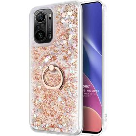 Microsonic Xiaomi Redmi K40 Glitter Liquid Holder Gold Cep Telefonu Kılıfı