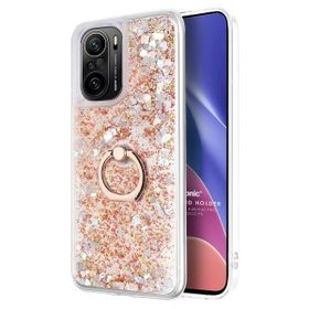 Microsonic Xiaomi Redmi K40 Glitter Liquid Holder Gold Cep Telefonu Kılıfı