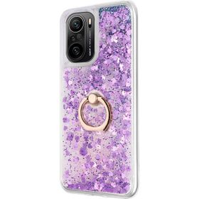 Microsonic Xiaomi Redmi K40 Glitter Liquid Holder Mor Cep Telefonu Kılıfı