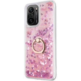Microsonic Xiaomi Redmi K40 Glitter Liquid Holder Pembe Cep Telefonu Kılıfı