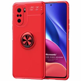 Microsonic Xiaomi Redmi K40 Kickstand Ring Holder Kırmızı Kılıf