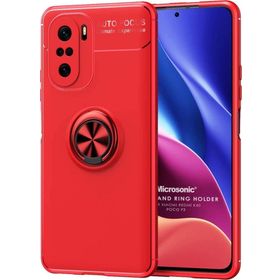 Microsonic Xiaomi Redmi K40 Kickstand Ring Holder Kırmızı Kılıf