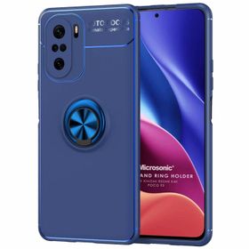 Microsonic Xiaomi Redmi K40 Kickstand Ring Holder Lacivert Kılıf