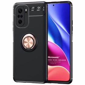 Microsonic Xiaomi Redmi K40 Kickstand Ring Holder Siyah Kılıf