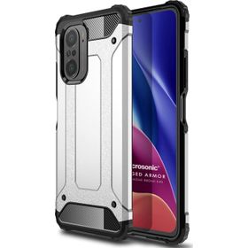 Microsonic Xiaomi Redmi K40 Rugged Armor Gümüş Cep Telefonu Kılıfı