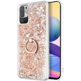 Microsonic Xiaomi Redmi Note 10 5G Glitter Liquid Holder Gold Cep Telefonu Kılıfı