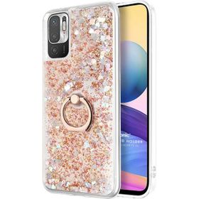 Microsonic Xiaomi Redmi Note 10 5G Glitter Liquid Holder Gold Cep Telefonu Kılıfı