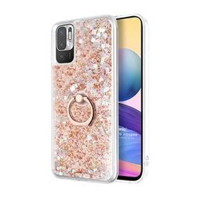 Microsonic Xiaomi Redmi Note 10 5G Glitter Liquid Holder Gold Cep Telefonu Kılıfı