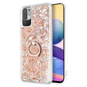 Microsonic Xiaomi Redmi Note 10 5G Glitter Liquid Holder Gold Cep Telefonu Kılıfı