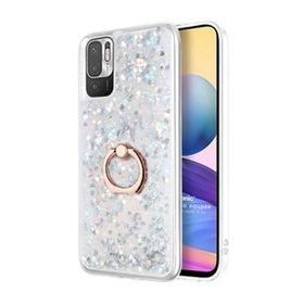Microsonic Xiaomi Redmi Note 10 5G Glitter Liquid Holder Gümüş Cep Telefonu Kılıfı