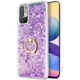 Microsonic Xiaomi Redmi Note 10 5G Glitter Liquid Holder Mor Cep Telefonu Kılıfı