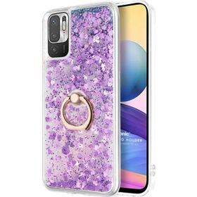 Microsonic Xiaomi Redmi Note 10 5G Glitter Liquid Holder Mor Cep Telefonu Kılıfı