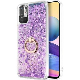 Microsonic Xiaomi Redmi Note 10 5G Glitter Liquid Holder Mor Cep Telefonu Kılıfı