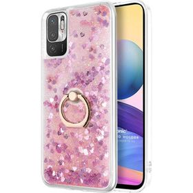 Microsonic Xiaomi Redmi Note 10 5G Glitter Liquid Holder Pembe Cep Telefonu Kılıfı