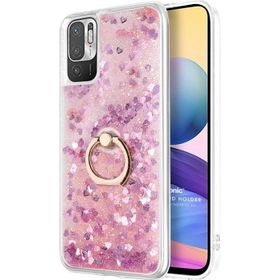 Microsonic Xiaomi Redmi Note 10 5G Glitter Liquid Holder Pembe Cep Telefonu Kılıfı