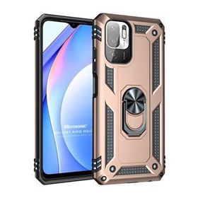 Microsonic Xiaomi Redmi Note 10 5G Military Ring Holder Gold Cep Telefonu Kılıfı