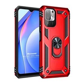 Microsonic Xiaomi Redmi Note 10 5G Military Ring Holder Kırmızı Cep Telefonu Kılıfı