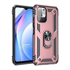 Microsonic Xiaomi Redmi Note 10 5G Military Ring Holder Rose Gold Cep Telefonu Kılıfı