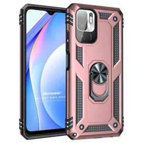 Microsonic Xiaomi Redmi Note 10 5G Military Ring Holder Rose Gold Cep Telefonu Kılıfı