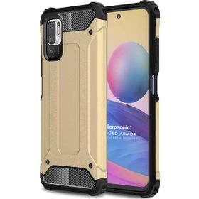 Microsonic Xiaomi Redmi Note 10 5G Rugged Armor Gold Cep Telefonu Kılıfı