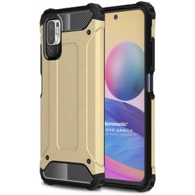 Microsonic Xiaomi Redmi Note 10 5G Rugged Armor Gold Cep Telefonu Kılıfı