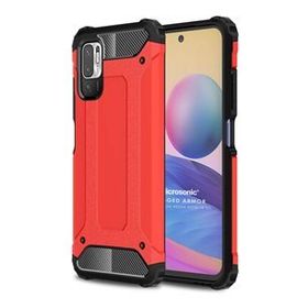 Microsonic Xiaomi Redmi Note 10 5G Rugged Armor Kırmızı Cep Telefonu Kılıfı