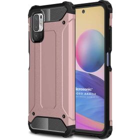 Microsonic Xiaomi Redmi Note 10 5G Rugged Armor Rose Gold Cep Telefonu Kılıfı