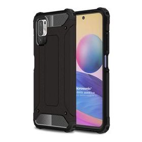 Microsonic Xiaomi Redmi Note 10 5G Rugged Armor Siyah Cep Telefonu Kılıfı