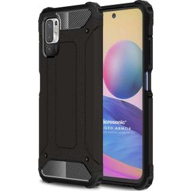 Microsonic Xiaomi Redmi Note 10 5G Rugged Armor Siyah Cep Telefonu Kılıfı