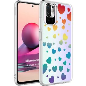 Microsonic Xiaomi Redmi Note 10 Braille Feel Desenli Heart Kılıf